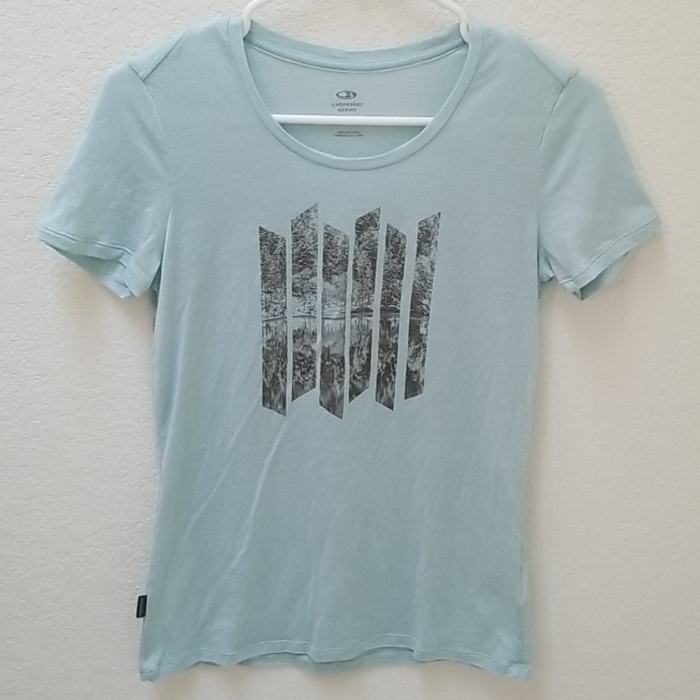 Icebreaker Morino tshirt light blue graphic S